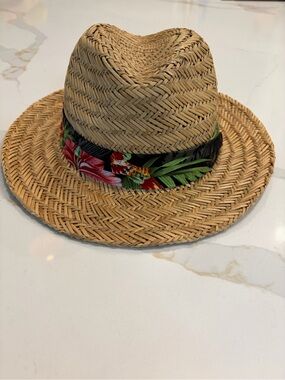 Coastalista Straw Panama Hat with Tropical Band